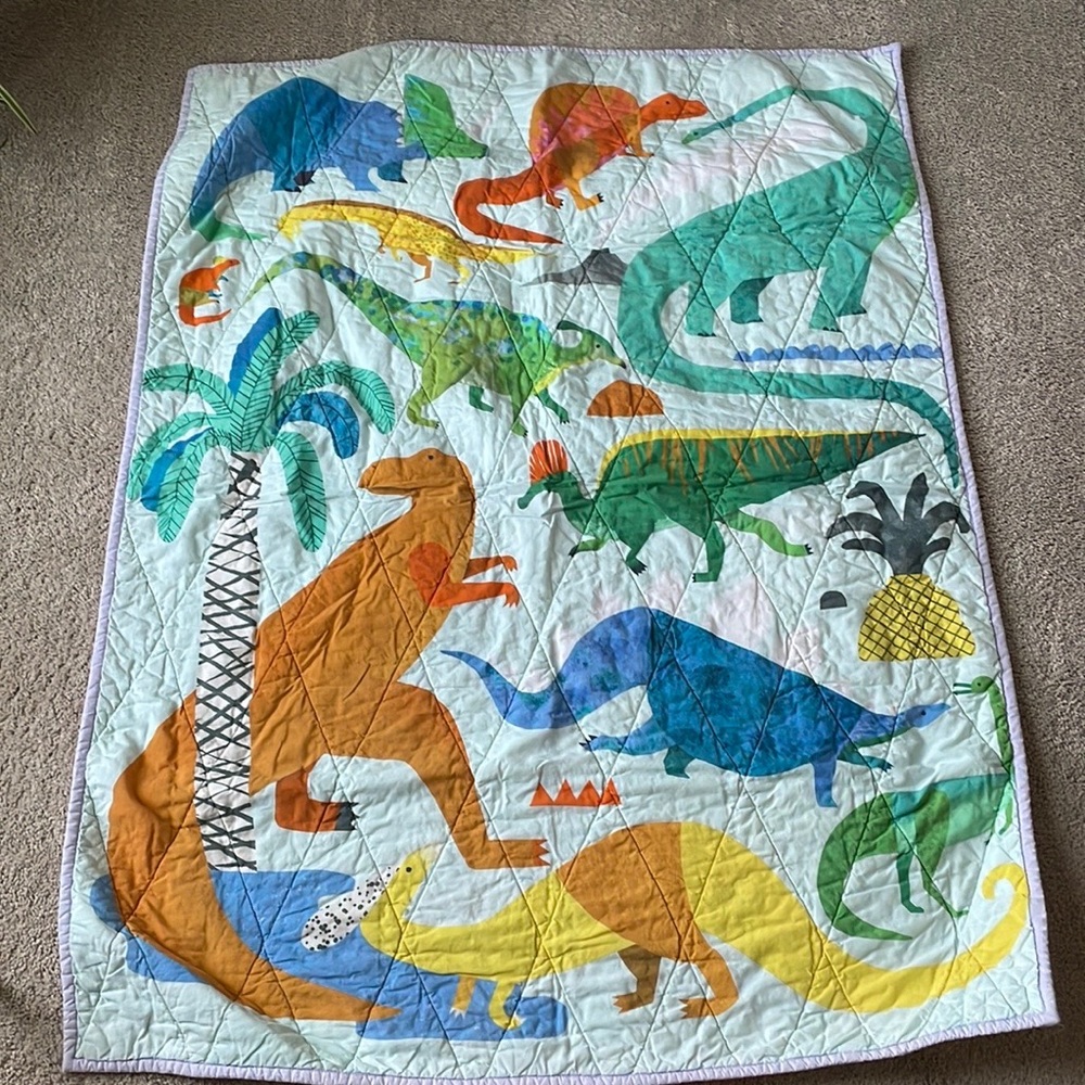 Anthropologie Natasha Durley Dinosaur Dreams Kids Quilt